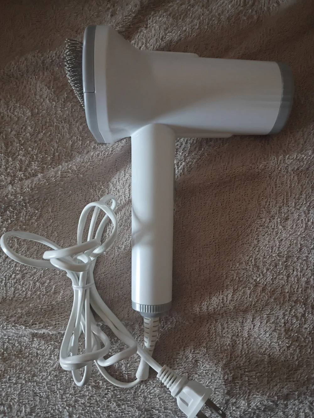 Handheld White Pet Grooming Dryer with Brush Head